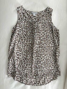 Nine West Leopard Print Animal Print Women’s Top - Brown and White